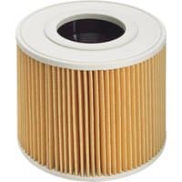 Cylindrical paper vacuum filter with pleated beige body and white plastic top for Kärcher NT 48/1 and NT 27/1/Me Advanced.