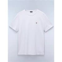 Bright white Napapijri Salis short sleeve T-shirt, size L, featuring a small logo on the chest.
