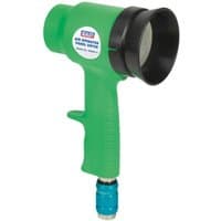Green Sealey air operated panel dryer with black adjustable nozzle and ergonomic handle.