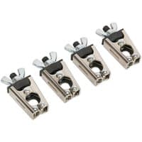 Sealey AK6804 micro welding clamp set, 4 silver clamps with black grips and wingnut adjusters.