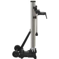 Sealey DCDST Diamond Core Drill Stand with silver vertical column, black base, and wheels for mobility.