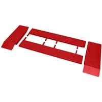 Red Sealey extension side ramps for MC680E, four pieces with textured surface and interlocking design.