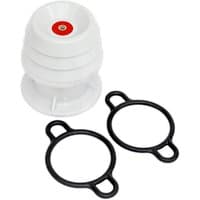 White Sealey GT117 Pneumatic Glove Tester with ribbed design, red center, and two black circular rings.