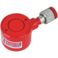 Red Sealey compact push ram with cylindrical body, silver knurled handle, and 4-tonne capacity label.