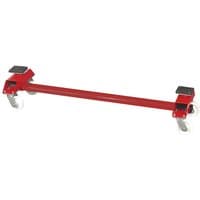 Red Sealey RE89 vehicle moving trolley with four swivel casters and two black rubber pads.