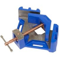 Blue Sealey SWV215 welding vice with copper screw mechanism and adjustable jaws, designed for secure metalwork.
