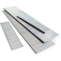Galvanised 18G brad nails, silver, 40mm length, arranged in strips, pack of 1,000 by Tacwise.