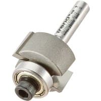Trend 46/44X1/4TC 24mm Rebater with silver cylindrical shank, sharp cutting edges, and ball bearing guide.