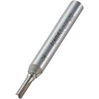 Silver Trend 3 x 9.5mm two flute straight cutter with engraved text and pointed cutting edge.