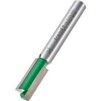 Silver Trend C011x1/4TC two flute straight cutter with green coating and engraved branding.