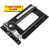 Black Trend CRB Combination Router Base with silver adjustment knob and ruler, featuring "7 Functions in One" label.