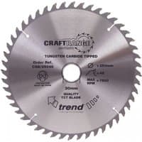 Trend CraftPro 235mm saw blade, 24 teeth, silver with black text and logo, tungsten carbide tipped.