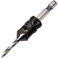 Black and silver Trend Snappy Countersink with hex shank and adjustable depth collar.