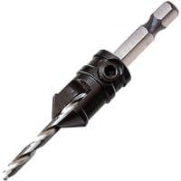 Black and silver Trend Snappy Countersink with hex shank and adjustable depth stop.