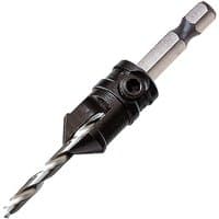 Black and silver Trend Snappy Countersink with hex shank and adjustable depth stop.