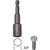 Black Trend Snappy Nut Driver with hexagonal socket and magnetic tip, shown next to a hex bolt.