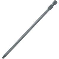 Long silver Trend Pozi No 2 screwdriver bit, 150mm, with hexagonal shank and precision tip.