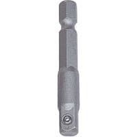 Snappy Square Drive bit, 3/8x50mm, silver with hexagonal shank and smooth cylindrical body.