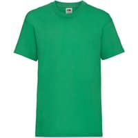Green Fruit of the Loom Valueweight T-Shirt, short sleeves, crew neck, size 9-10 years.