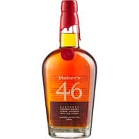 Maker's Mark 46 Bourbon 70cl bottle with red wax seal and clear label displaying the number 46.