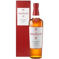 The Macallan 12 Year Sherry Oak Whisky 70cl with red label and matching red box.