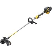 Yellow and black DeWalt 54V XR brushless string trimmer with ergonomic handle and adjustable shaft.