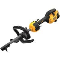 Yellow and black DeWalt 54V XR FlexVolt split boom tool with ergonomic handle and attachment slot.