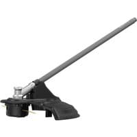 Dewalt XR FlexVolt string trimmer attachment with gray shaft, black guard, and dual cutting lines.