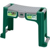 Green and gray Draper GKS/1 kneeler and seat with sturdy plastic frame and ribbed top surface.