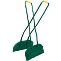 Green Draper LG/HD Leaf Grabber with long handles, yellow grips, and wide serrated scoops.