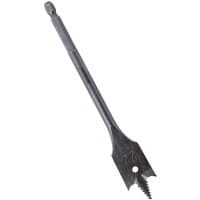 Bosch flat drill bit, 22mm wide, 152mm long, hex shank, silver with engraved size marking and pointed tip.
