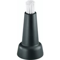 Black Bosch detailed brush attachment with white bristles for UniversalBrush, cone-shaped base.