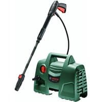 Green Bosch EasyAquatak pressure washer with black spray gun and red accents.