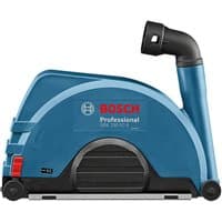 Bosch GDE 230 FC-S Dust Guard, blue casing, black hose attachment, Bosch logo, and professional branding.