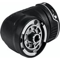 Black Bosch angle adaptor with silver detailing, compact design, and FlexiClick attachment for 10.8/12V tools.