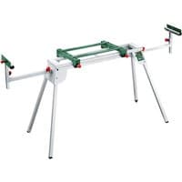 Bosch PTA2400 Sub Frame, white metal stand with green accents and adjustable legs for power tool support.