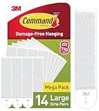 Command Picture Hanging Strips, Large, Value Pack with 14 pairs, white strips, red and yellow packaging.