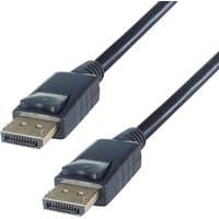 Black 1m DisplayPort cable with gold lockable male connectors, V1.2 4K support, by connektgear.
