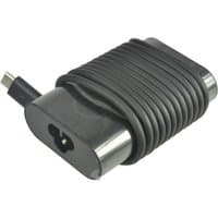 Black Dell 45W USB Type-C power adapter with coiled cable and rounded edges.