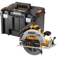DeWalt 18V XR circular saw with yellow accents, 190mm blade, Flexvolt Advantage, in black TSTAK case.