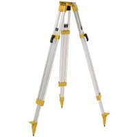 Aluminium construction tripod with yellow accents and adjustable legs by DeWalt.