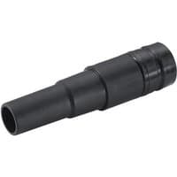 Black tapered rubber adapter with cylindrical shape, designed for hose connections, by DeWalt.