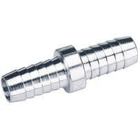 Silver Draper 1/2" PCL double-ended air hose connector with ribbed design, pack of 3.