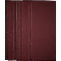 Draper 1/2 sanding sheets, 115x280mm, 80 grit, dark red, pack of 10 stacked sheets.