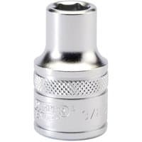 Silver Draper 1/2" square drive socket, 6 point, 1 5/16 inch, with knurled grip and engraved size markings.