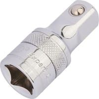 Draper 1/2'' square drive extension bar, 500mm, chrome finish with knurled grip and polished ends.