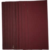 Pack of 10 maroon Draper sanding sheets, 93x230mm, assorted grit, stacked vertically.