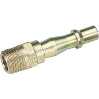Brass Draper 1/4" male thread PCL coupling screw adaptor with ridged grip and tapered design.