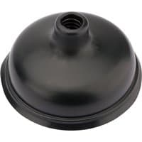 Black Draper 150mm force cup with threaded top, designed for 21837 drain blaster, smooth rounded surface.