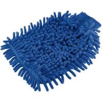 Blue Draper 2 in 1 Microfibre Car Wash Mitt with chenille noodles and mesh backing.
